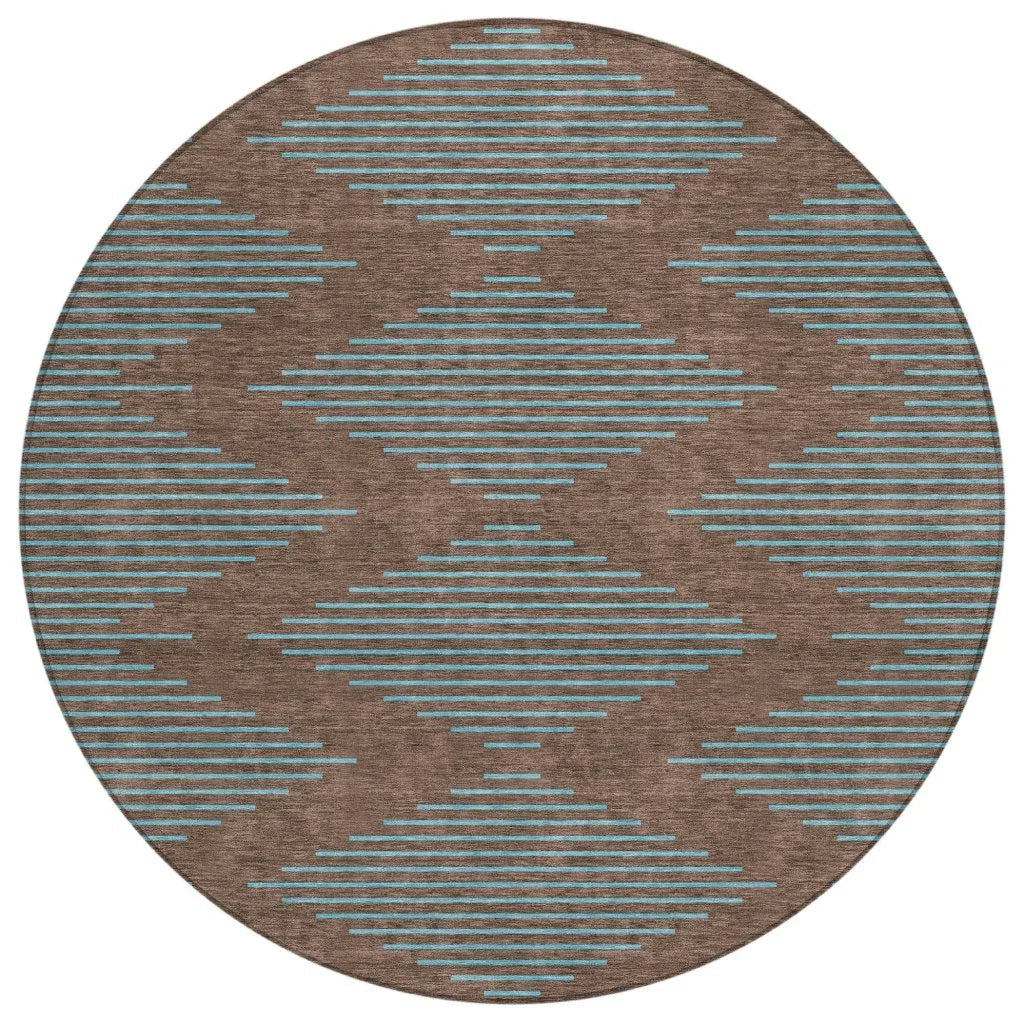 LOOMLAN Rugs Norelia Brown Washable Indoor-Outdoor Rug