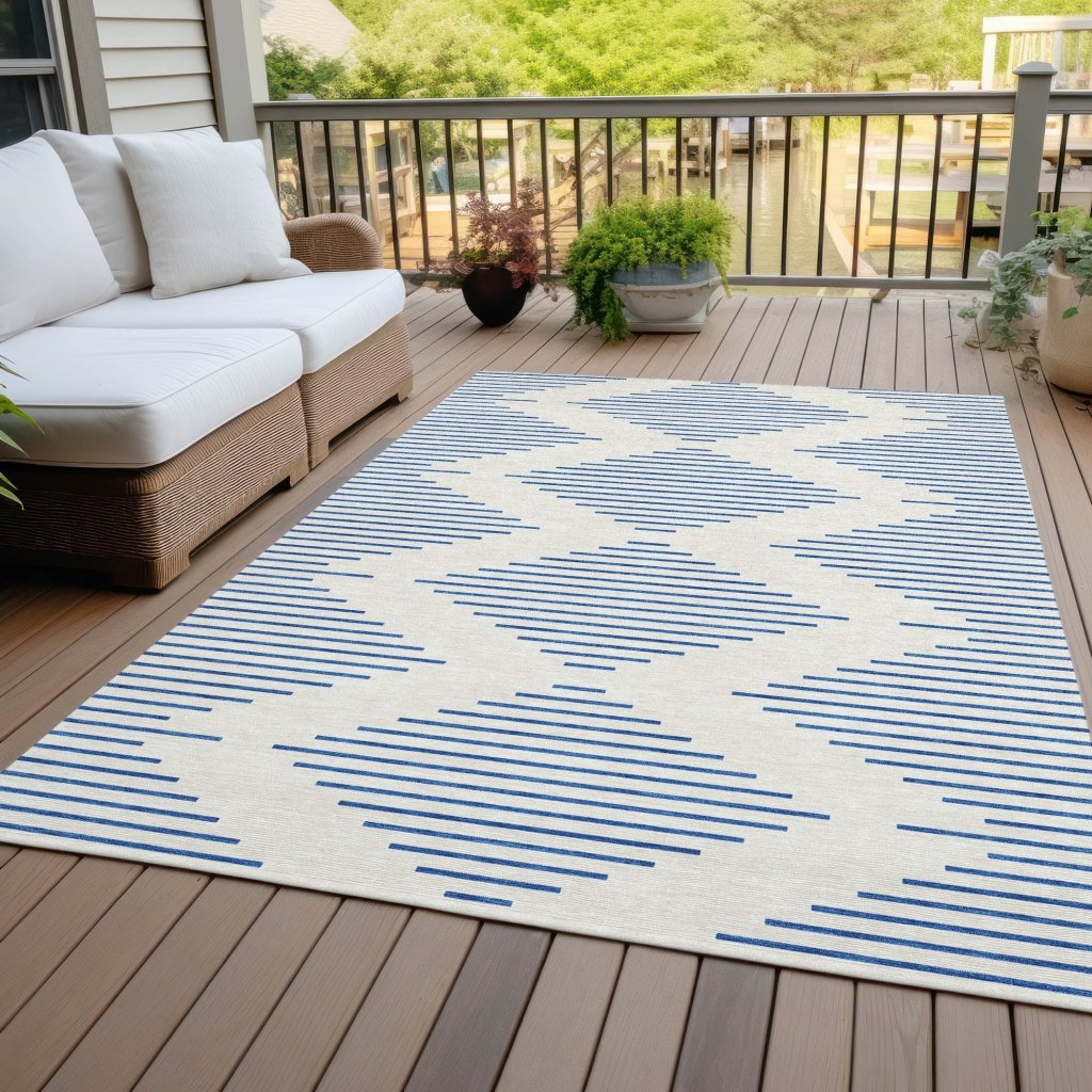 LOOMLAN Rugs Norelia Ivory Washable Indoor-Outdoor Rug