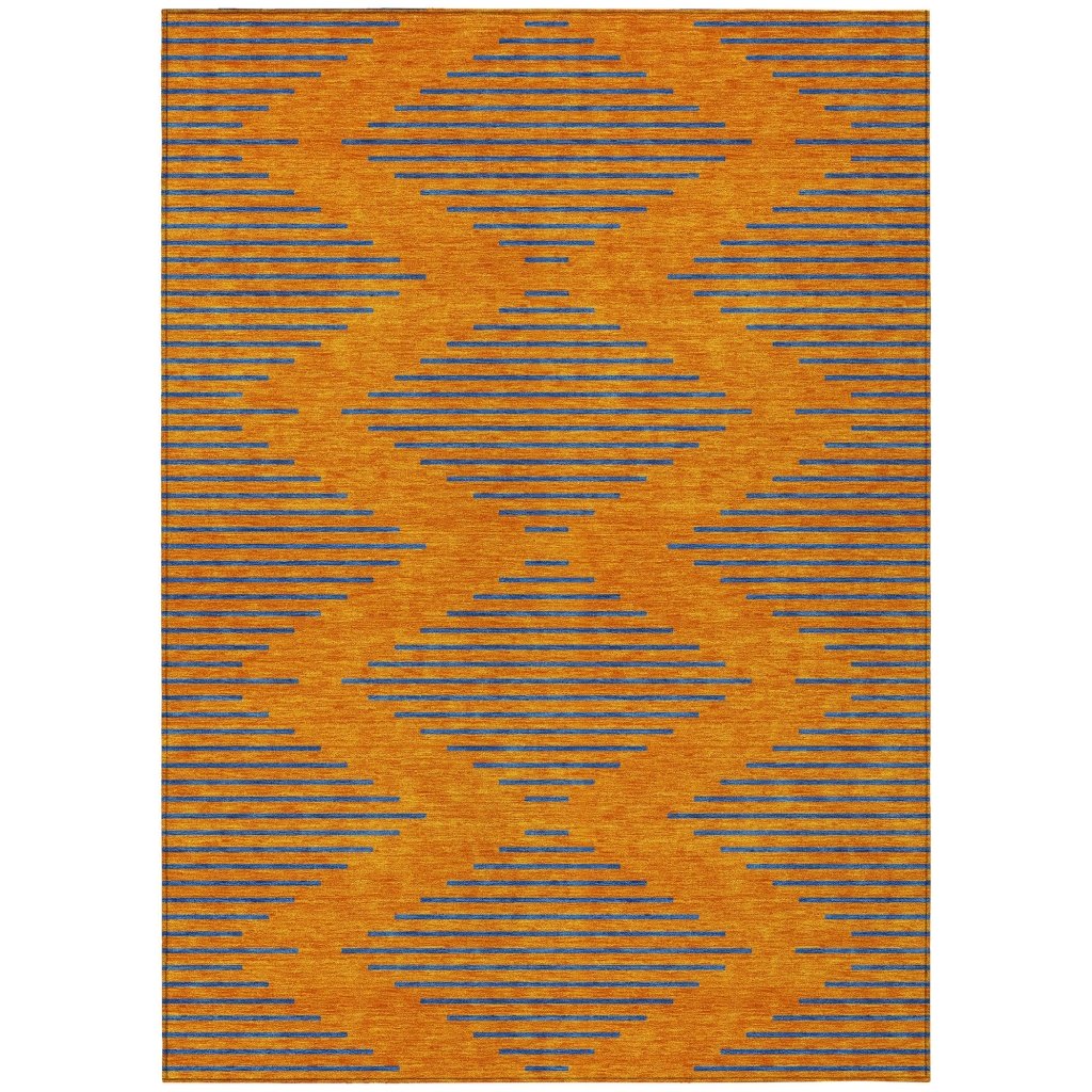 LOOMLAN Rugs Norelia Orange Washable Indoor-Outdoor Rug