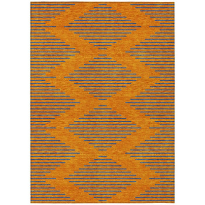 LOOMLAN Rugs Norelia Orange Washable Indoor-Outdoor Rug