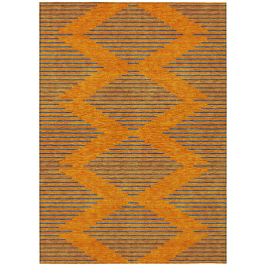 LOOMLAN Rugs Norelia Orange Washable Indoor-Outdoor Rug