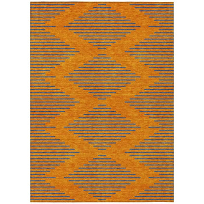 LOOMLAN Rugs Norelia Orange Washable Indoor-Outdoor Rug