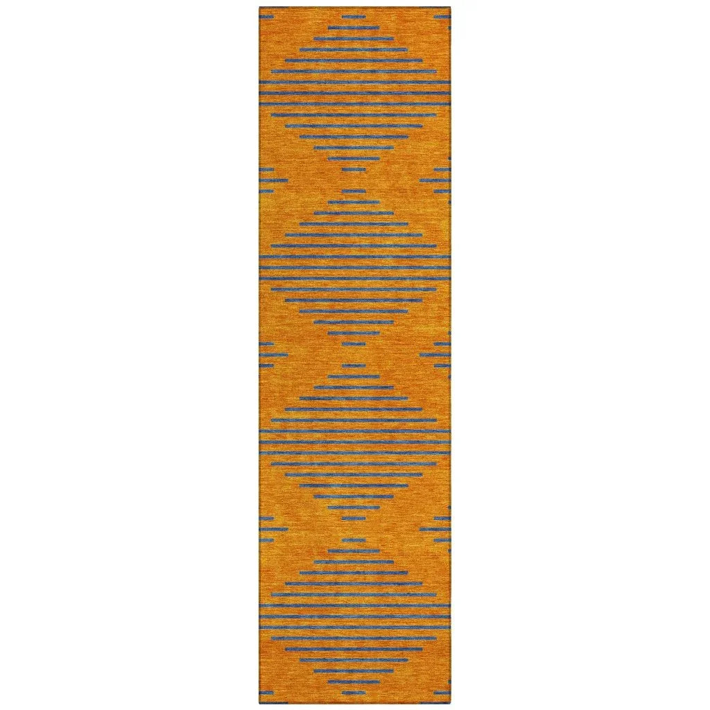 LOOMLAN Rugs Norelia Orange Washable Indoor-Outdoor Rug