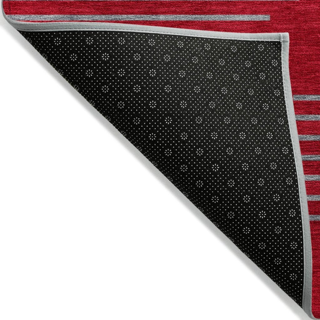 LOOMLAN Rugs Norelia Red Washable Indoor-Outdoor Rug