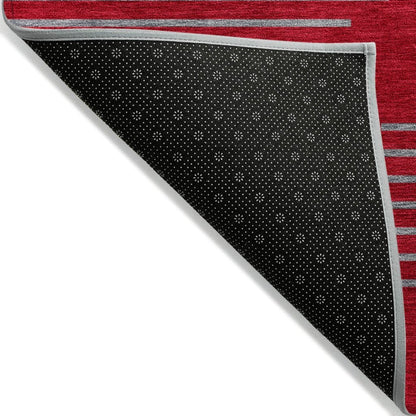 LOOMLAN Rugs Norelia Red Washable Indoor-Outdoor Rug