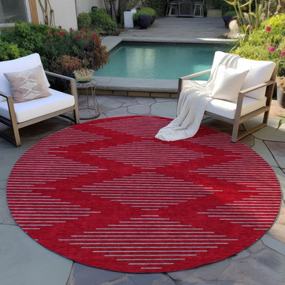 LOOMLAN Rugs Norelia Red Washable Indoor-Outdoor Rug