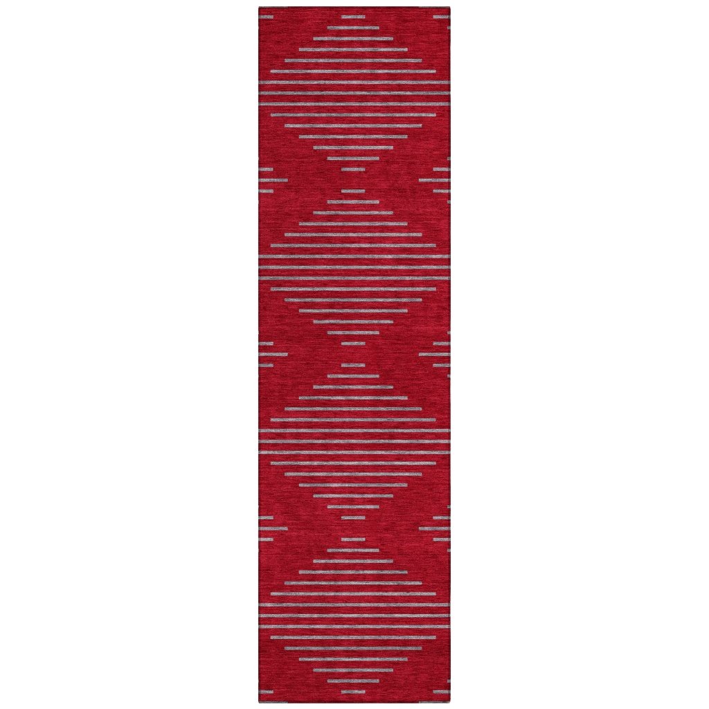 LOOMLAN Rugs Norelia Red Washable Indoor-Outdoor Rug