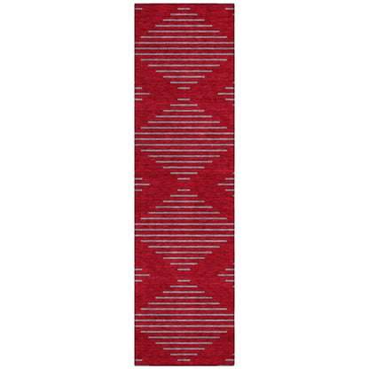 LOOMLAN Rugs Norelia Red Washable Indoor-Outdoor Rug