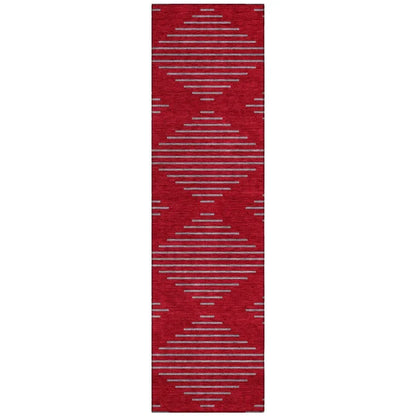 LOOMLAN Rugs Norelia Red Washable Indoor-Outdoor Rug