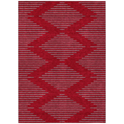 LOOMLAN Rugs Norelia Red Washable Indoor-Outdoor Rug