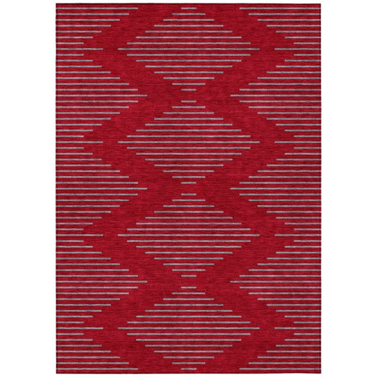 LOOMLAN Rugs Norelia Red Washable Indoor-Outdoor Rug