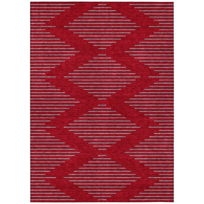 LOOMLAN Rugs Norelia Red Washable Indoor-Outdoor Rug