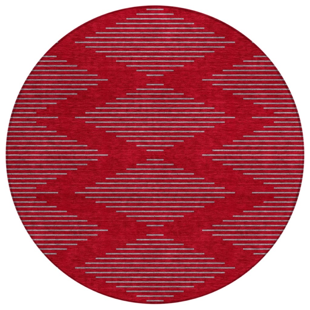 LOOMLAN Rugs Norelia Red Washable Indoor-Outdoor Rug