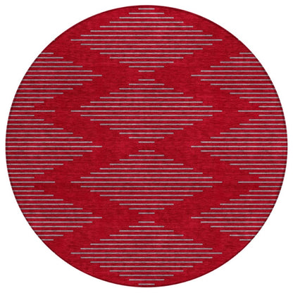 LOOMLAN Rugs Norelia Red Washable Indoor-Outdoor Rug