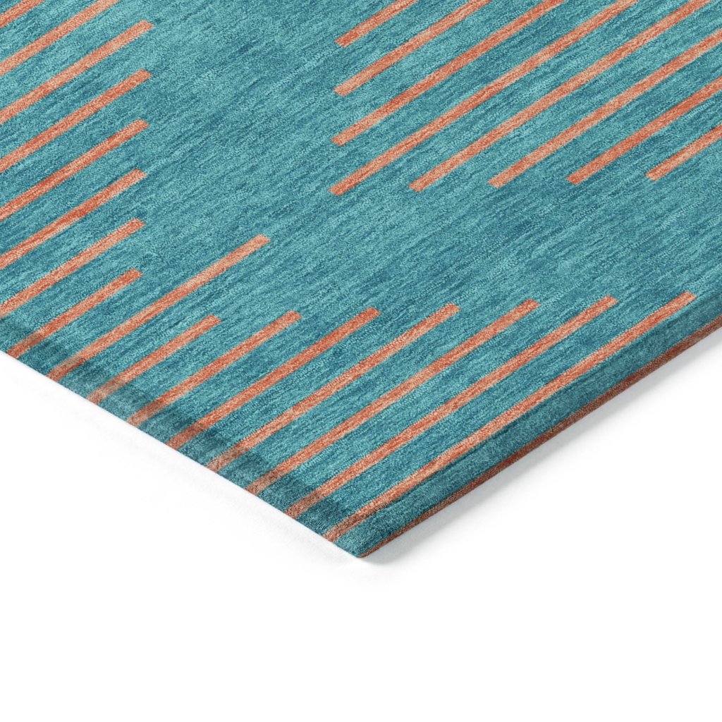 LOOMLAN Rugs Norelia Teal Washable Indoor-Outdoor Rug