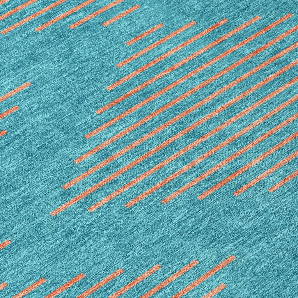 LOOMLAN Rugs Norelia Teal Washable Indoor-Outdoor Rug