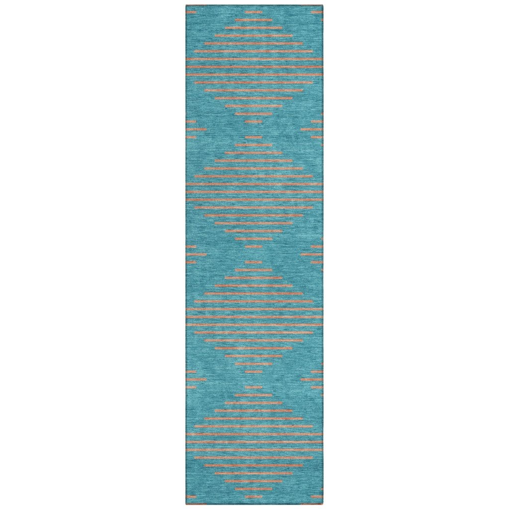 LOOMLAN Rugs Norelia Teal Washable Indoor-Outdoor Rug
