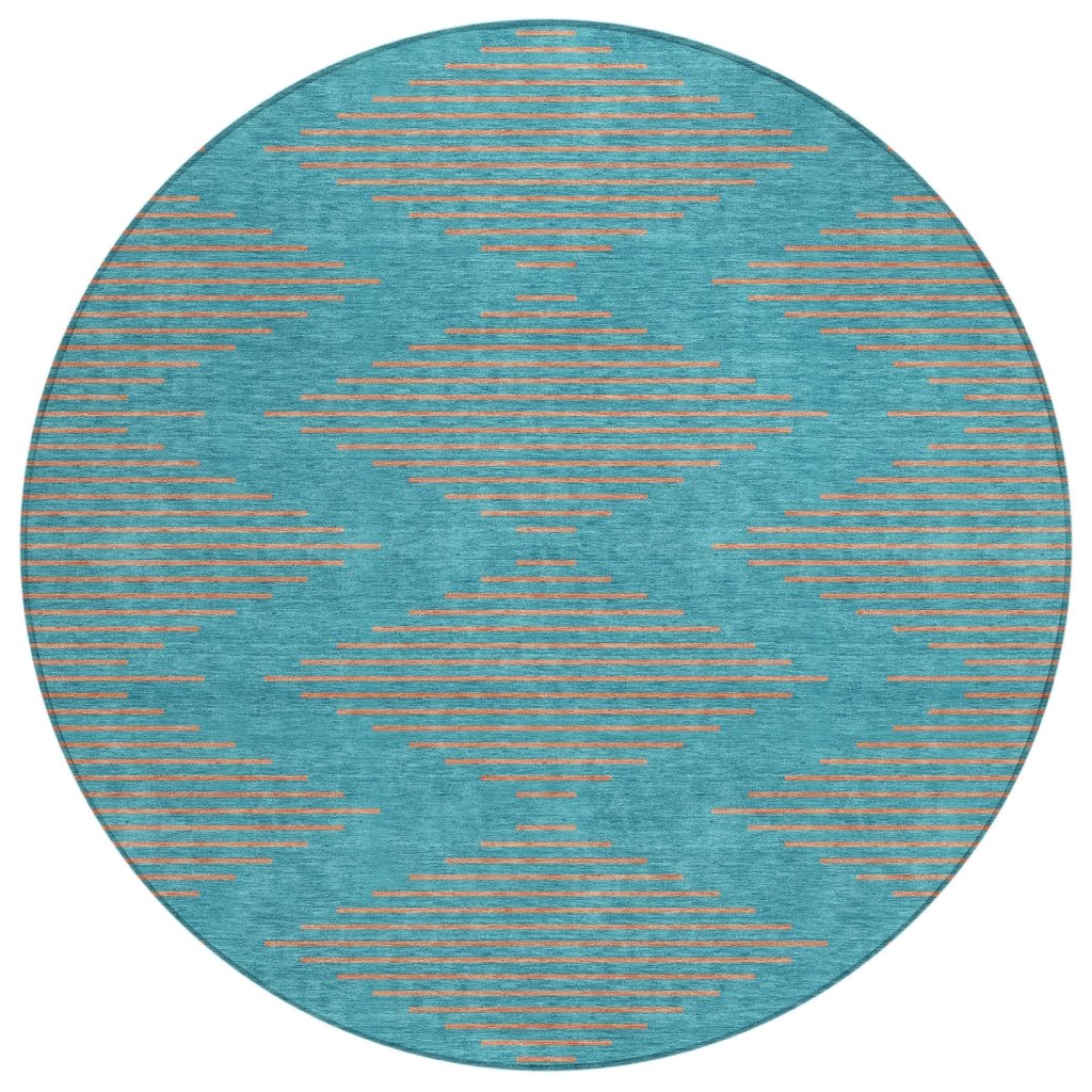 LOOMLAN Rugs Norelia Teal Washable Indoor-Outdoor Rug