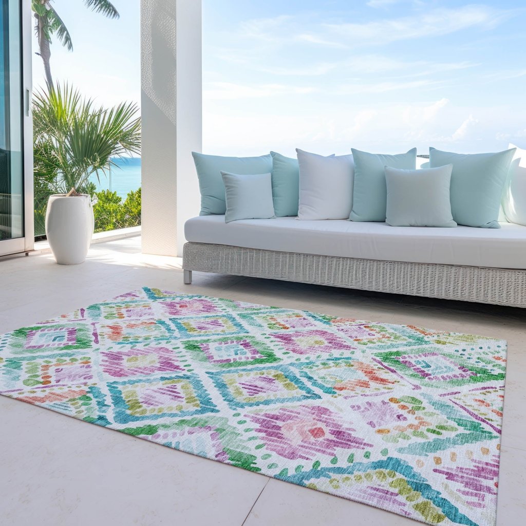 LOOMLAN Rugs Nova Teal Washable Indoor-Outdoor Rug