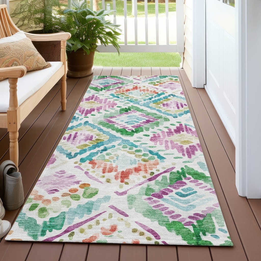 LOOMLAN Rugs Nova Teal Washable Indoor-Outdoor Rug