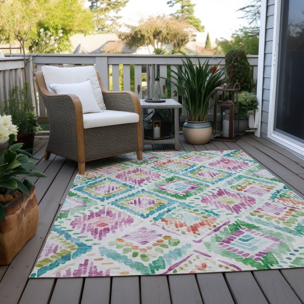 LOOMLAN Rugs Nova Teal Washable Indoor-Outdoor Rug