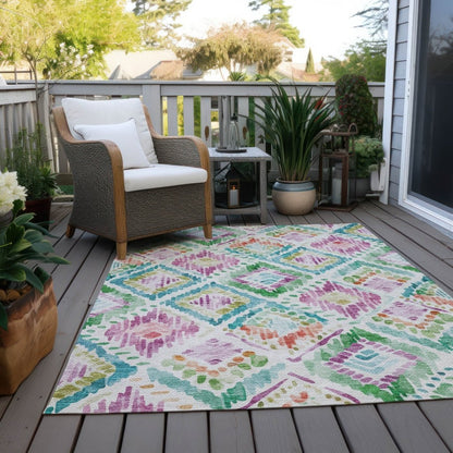 LOOMLAN Rugs Nova Teal Washable Indoor-Outdoor Rug