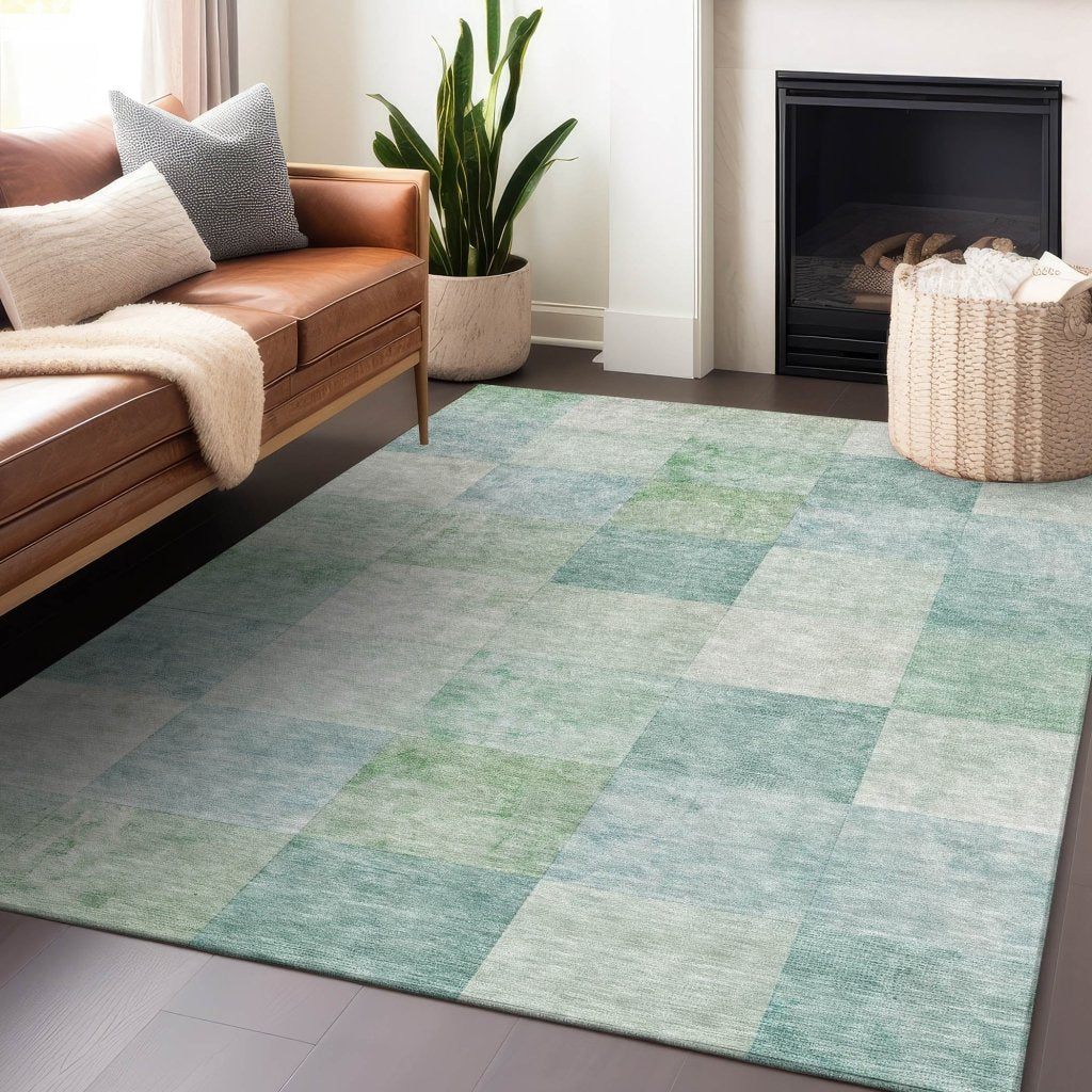 LOOMLAN Rugs Novanta Blue Washable Indoor-Outdoor Rug