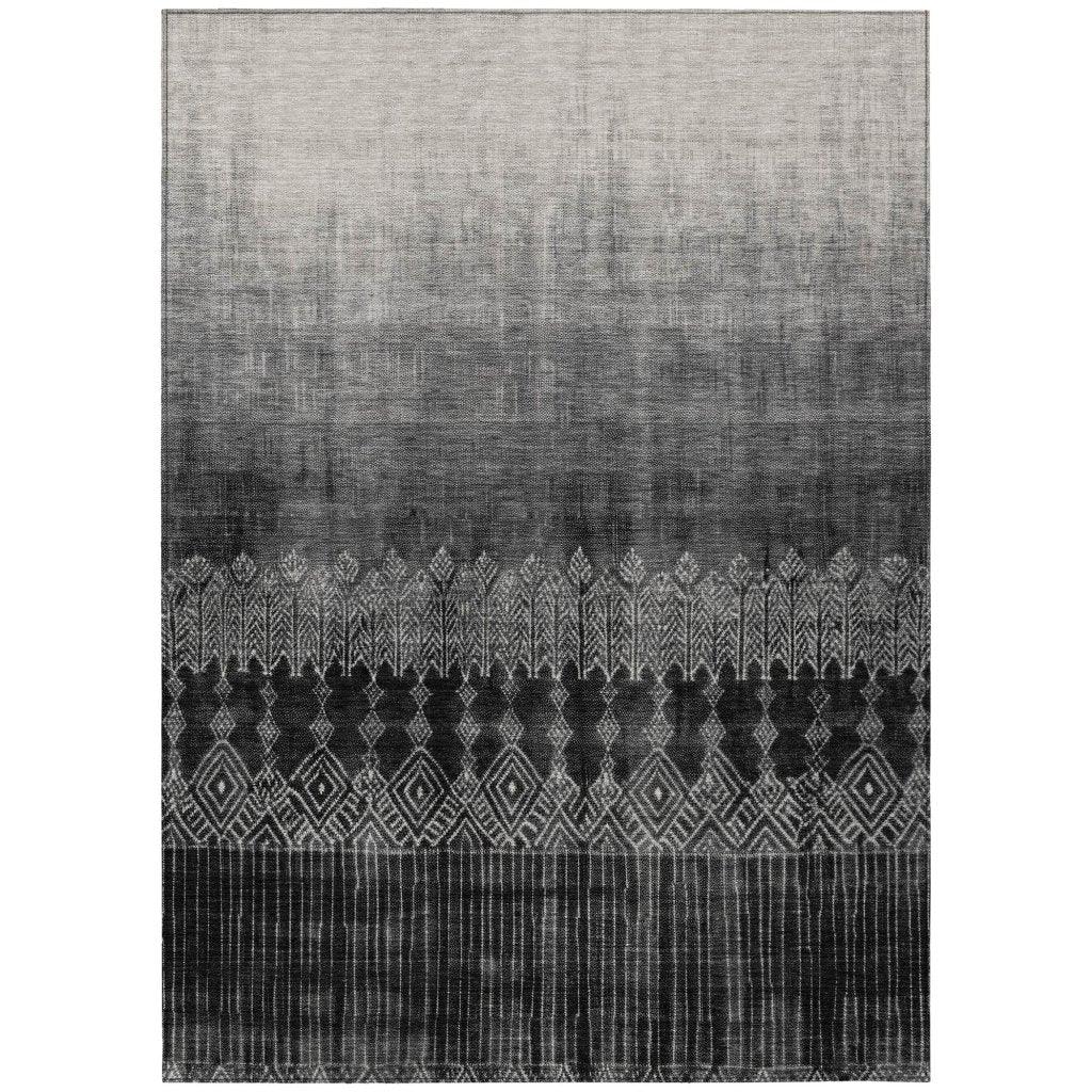 LOOMLAN Rugs Novelle Black Washable Indoor-Outdoor Rug