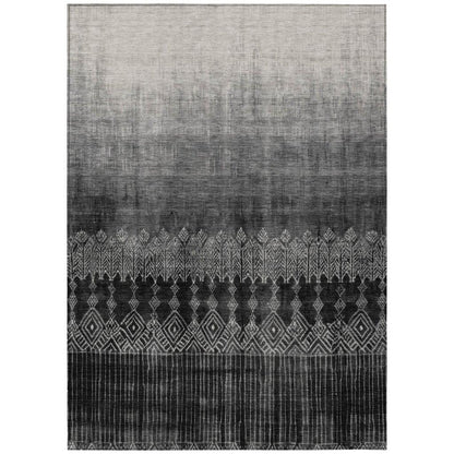 LOOMLAN Rugs Novelle Black Washable Indoor-Outdoor Rug