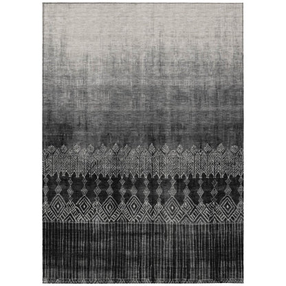 LOOMLAN Rugs Novelle Black Washable Indoor-Outdoor Rug