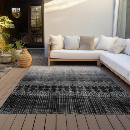 LOOMLAN Rugs Novelle Black Washable Indoor-Outdoor Rug