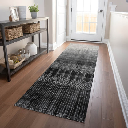LOOMLAN Rugs Novelle Black Washable Indoor-Outdoor Rug