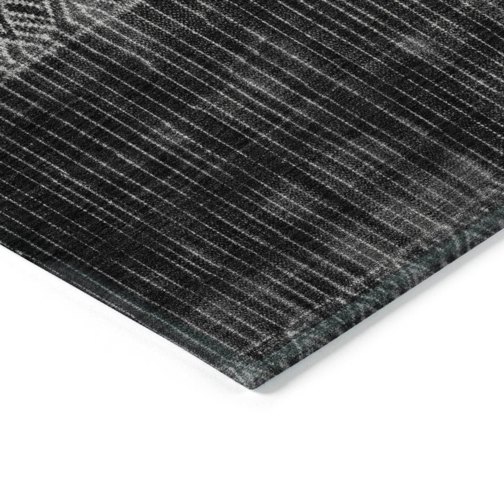 LOOMLAN Rugs Novelle Black Washable Indoor-Outdoor Rug