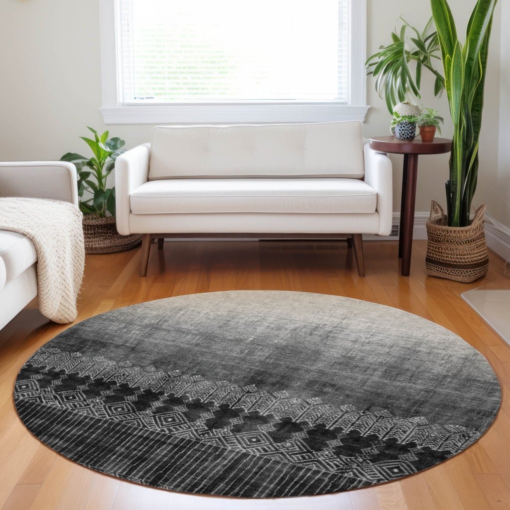 LOOMLAN Rugs Novelle Black Washable Indoor-Outdoor Rug