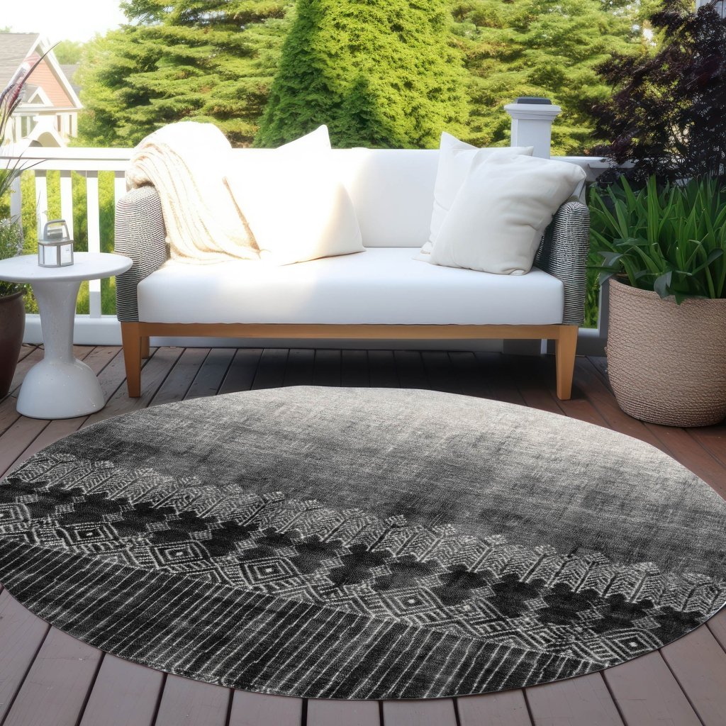 LOOMLAN Rugs Novelle Black Washable Indoor-Outdoor Rug
