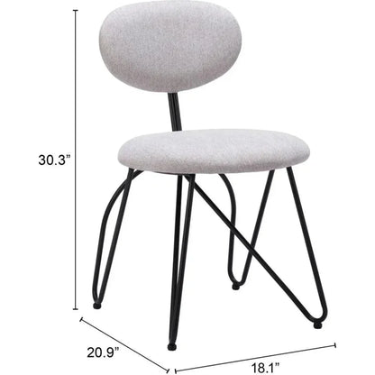 Novi Performance Fabric Armless Dining Chair 2PC - LOOMLAN - Zuo Modern - Dining Chairs