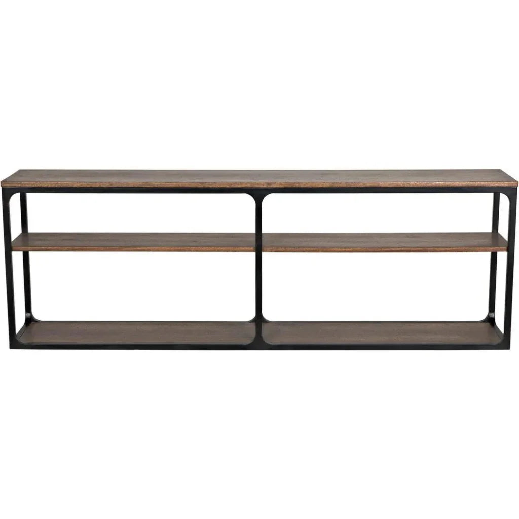 Noir Novie Brown Console Table With Storage