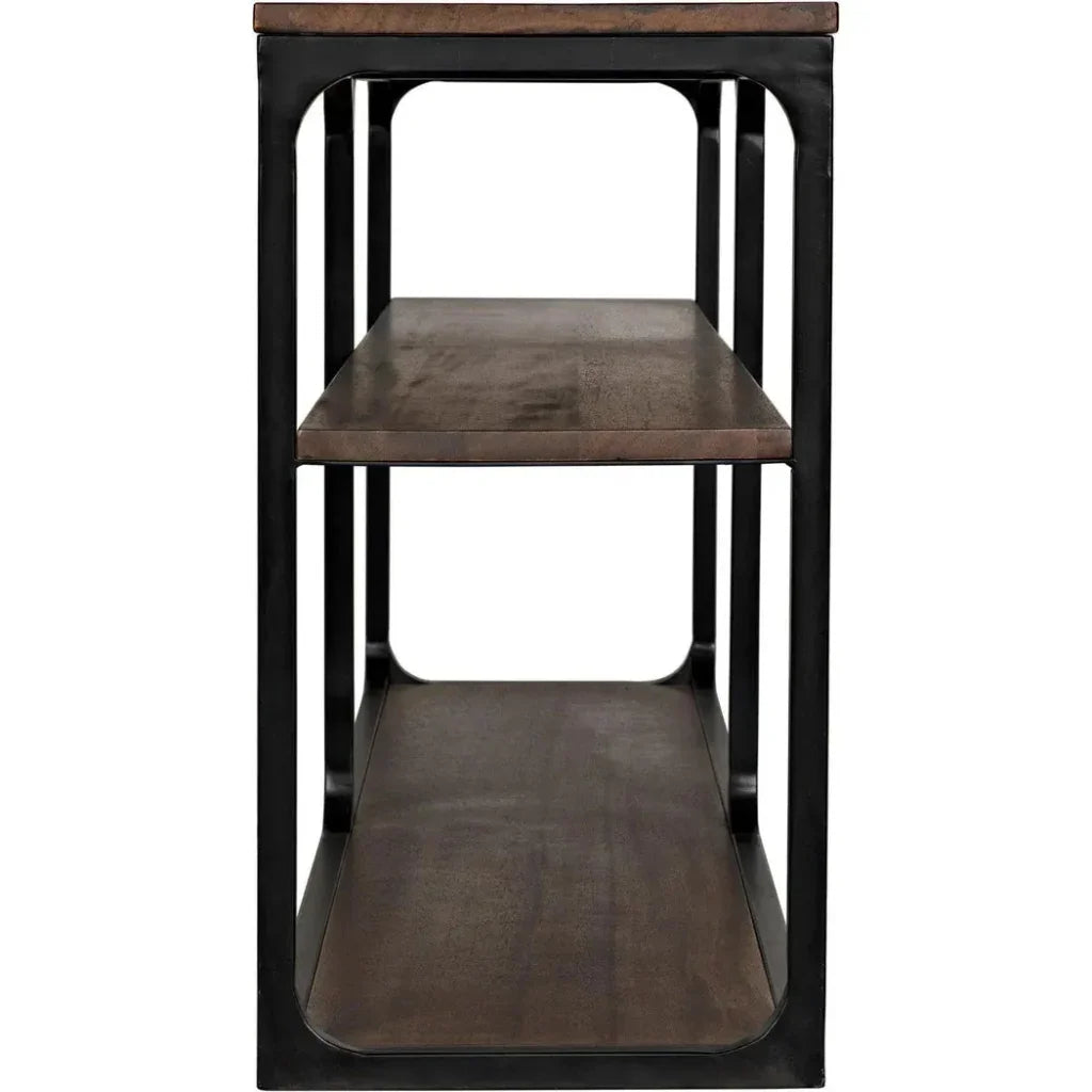 Noir Novie Brown Console Table With Storage