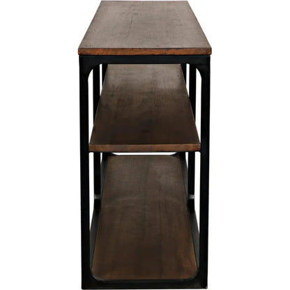 Noir Novie Brown Console Table With Storage