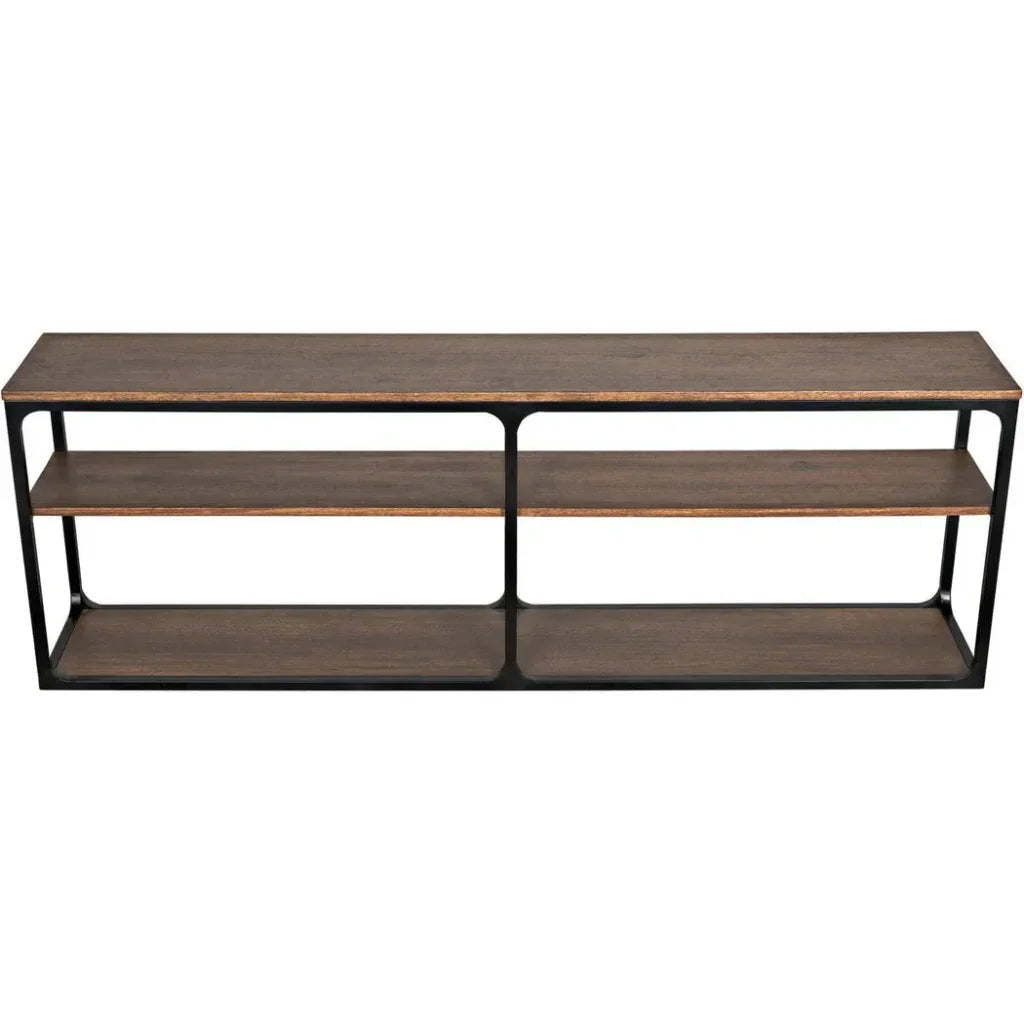 Noir Novie Brown Console Table With Storage