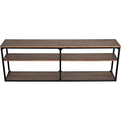 Noir Novie Brown Console Table With Storage