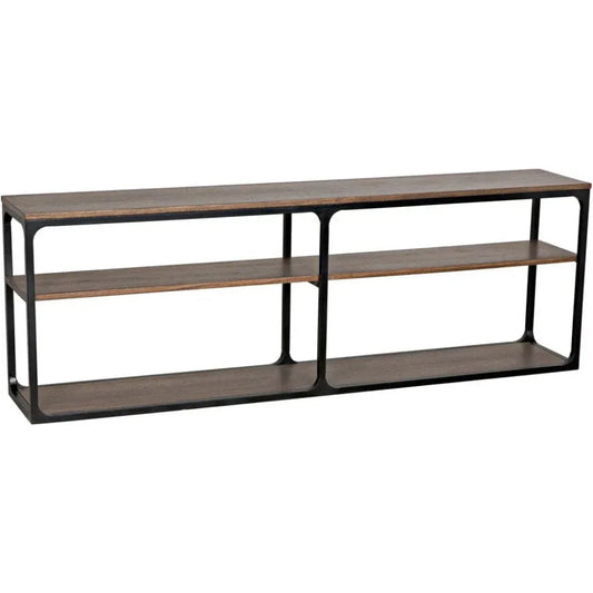 Noir Novie Brown Console Table With Storage