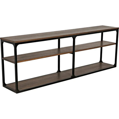 Noir Novie Brown Console Table With Storage