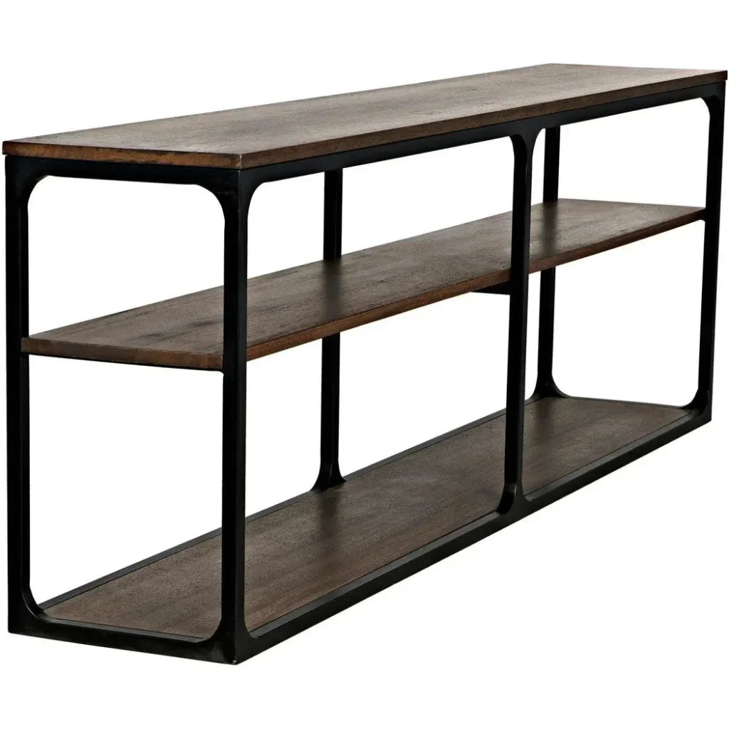 Noir Novie Brown Console Table With Storage