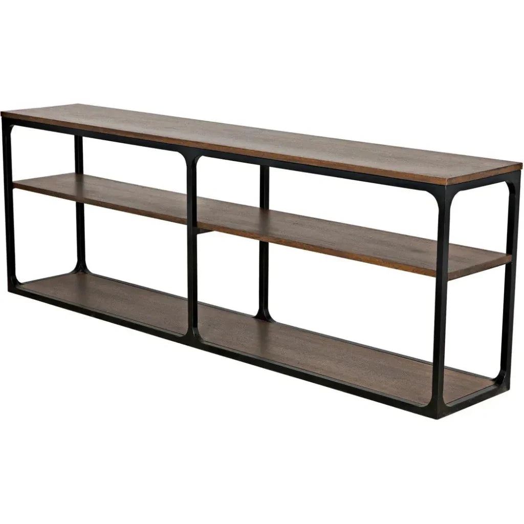 Noir Novie Brown Console Table With Storage