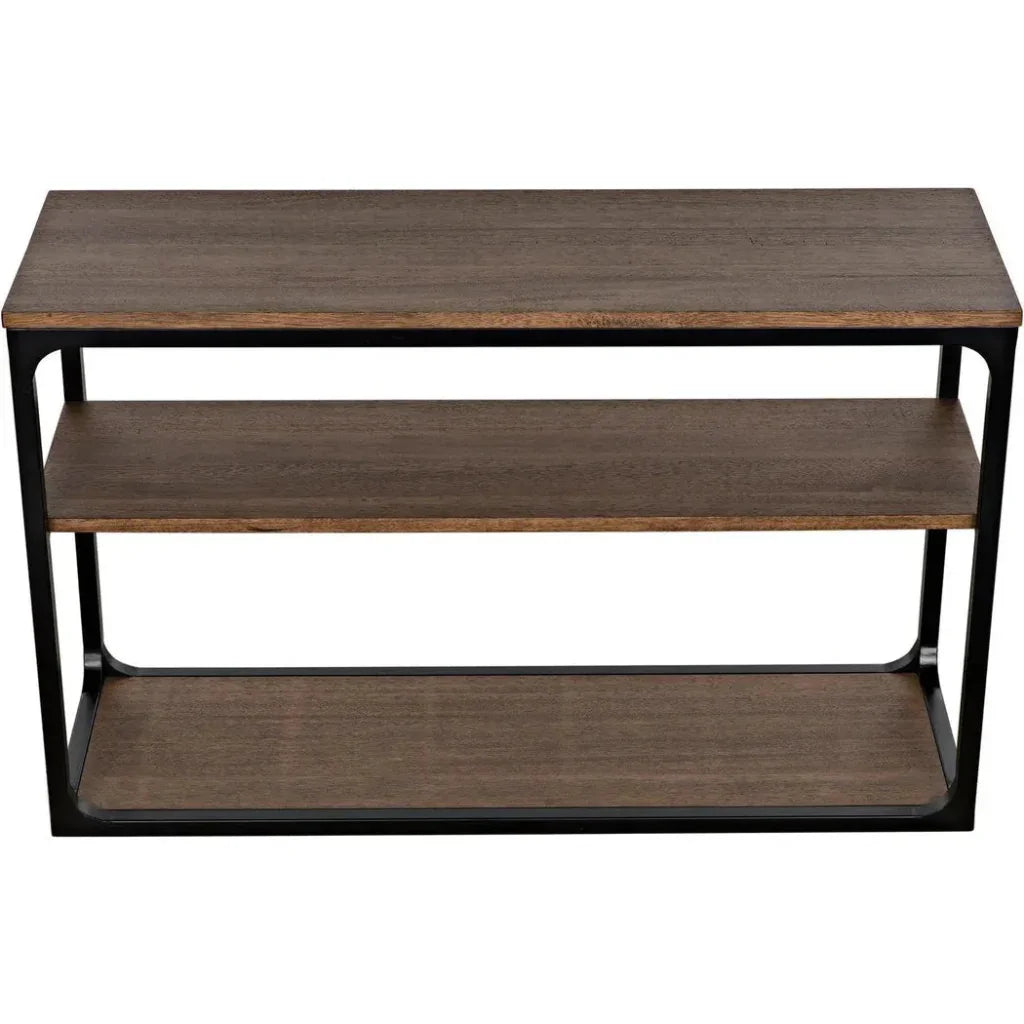 Noir Novie Brown Console Table With Storage