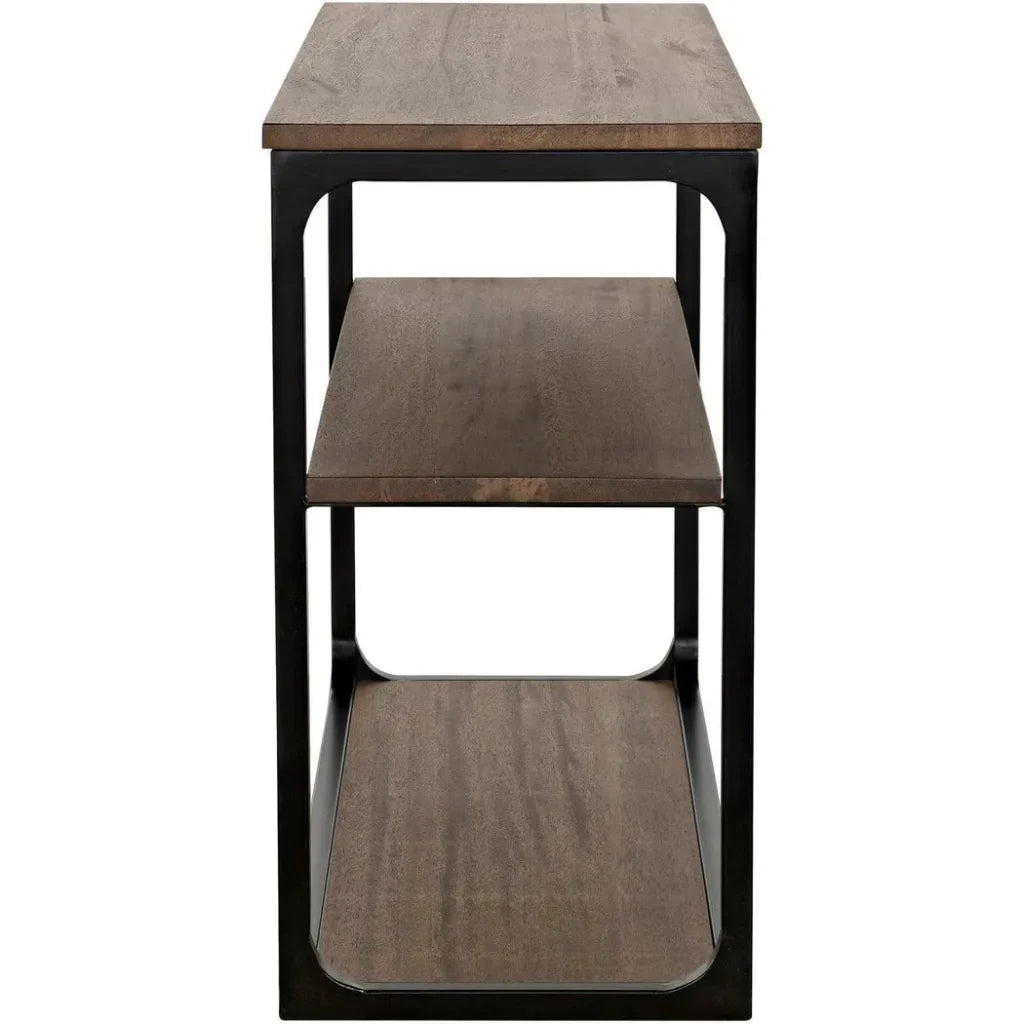 Noir Novie Brown Console Table With Storage