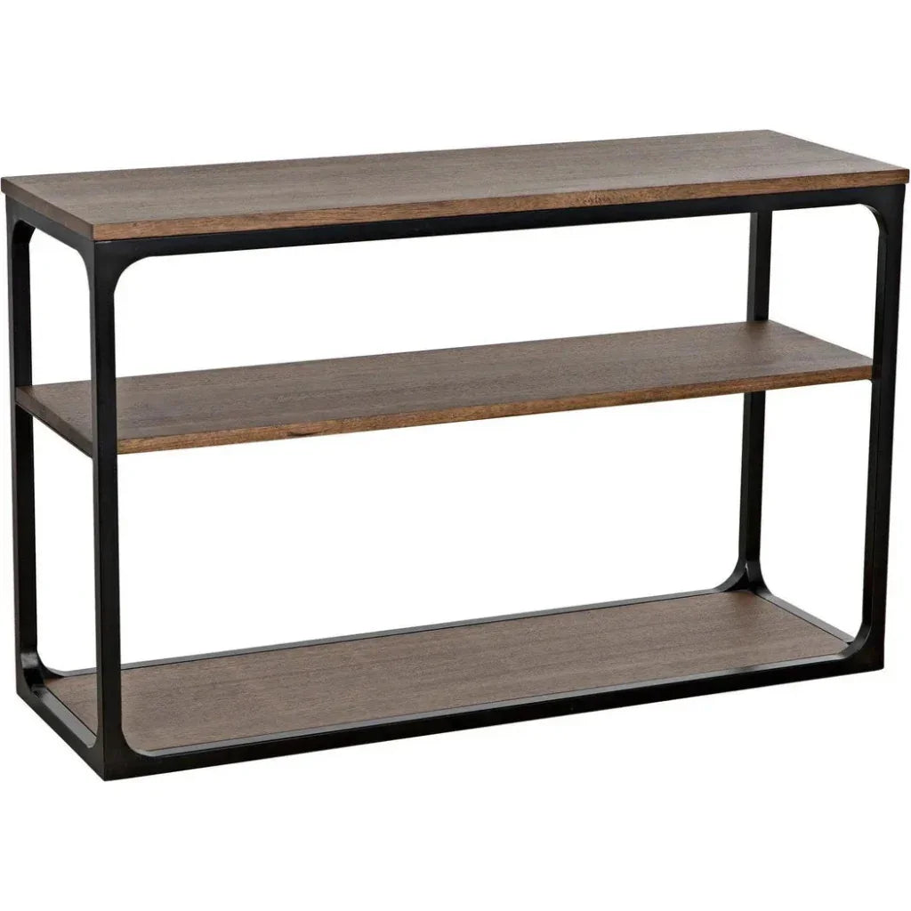 Noir Novie Brown Console Table With Storage