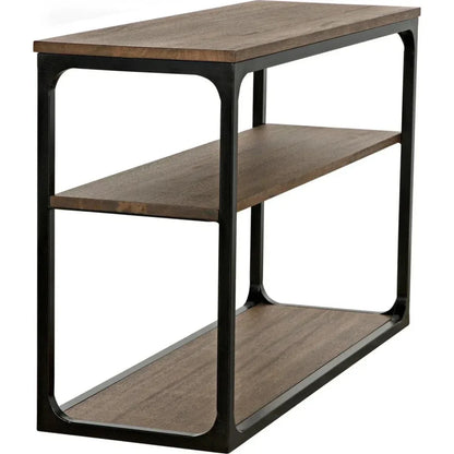 Noir Novie Brown Console Table With Storage
