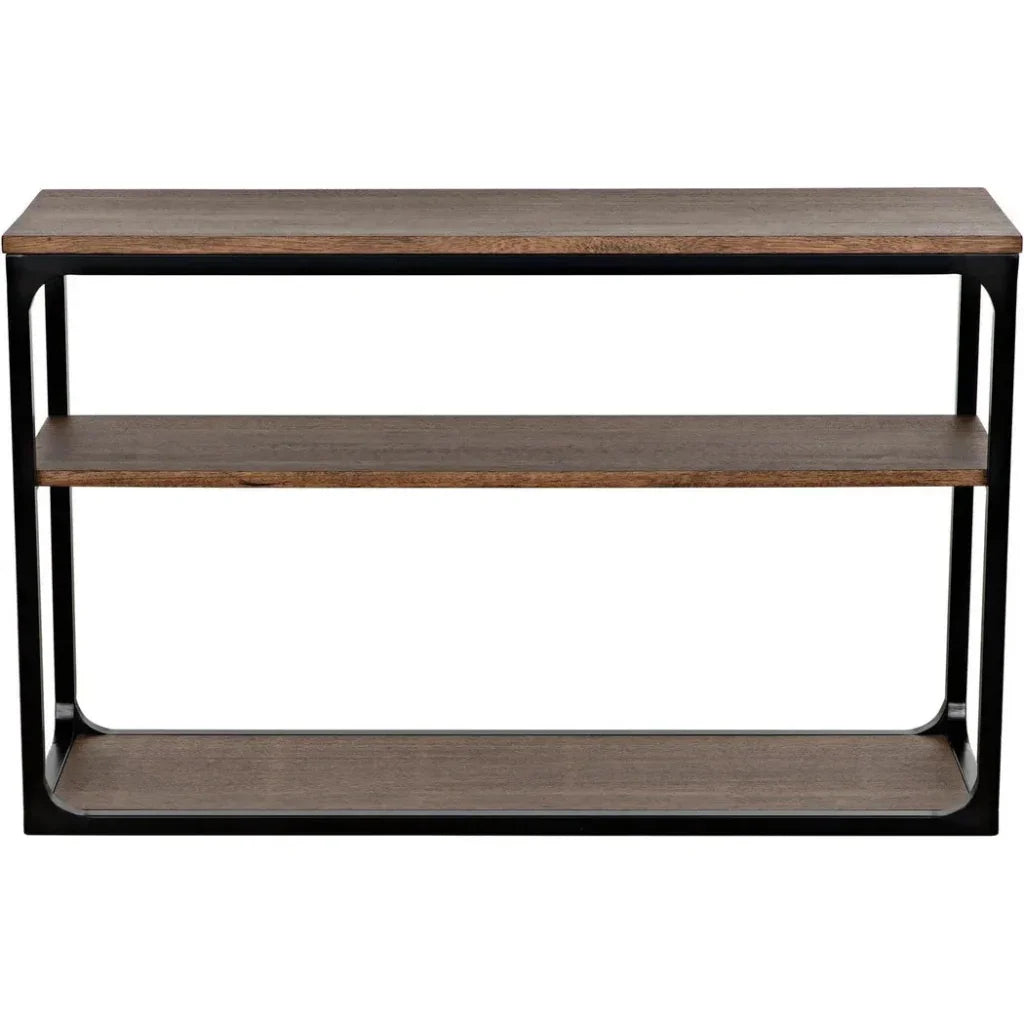 Noir Novie Brown Console Table With Storage
